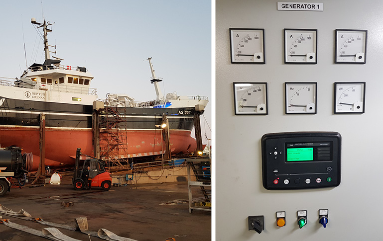 Swedish Fishing Vessel — Marine System with DSE8610 MKII and DSE8003